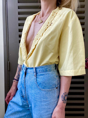 Magnifique blouse oversize des années 80 brodée