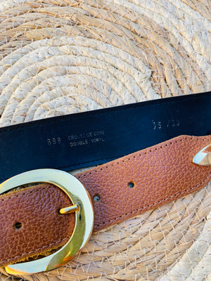 Magnifique ceinture de taille des années 80 en croute de cuir
