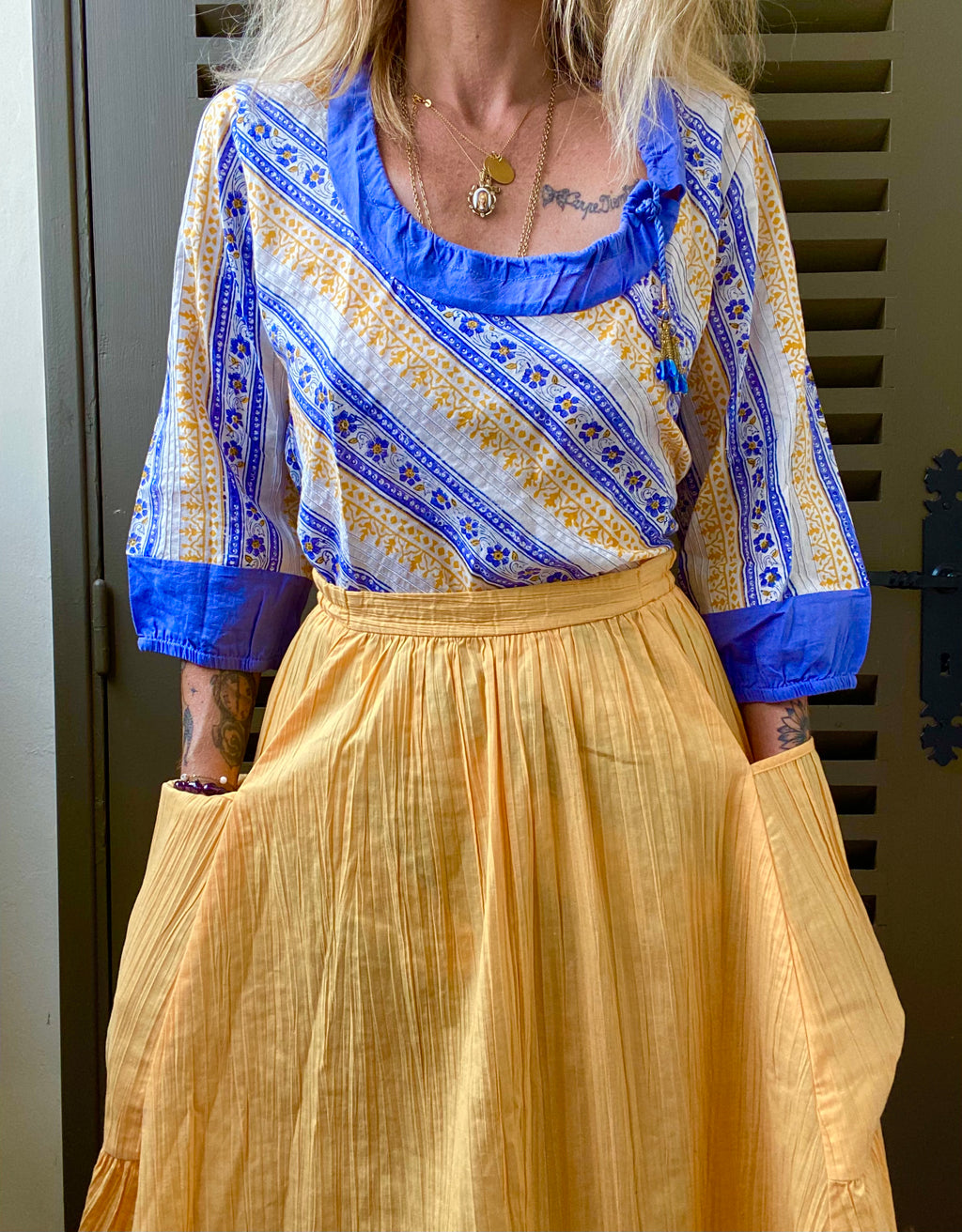 Merveilleuse jupe plissée des années 80 taille haute élastique taille 40/42